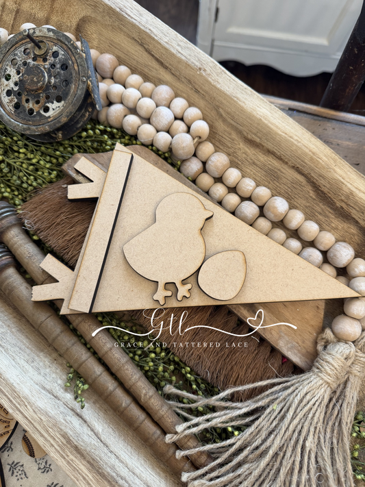 Chick and Egg Pennant Flag #515