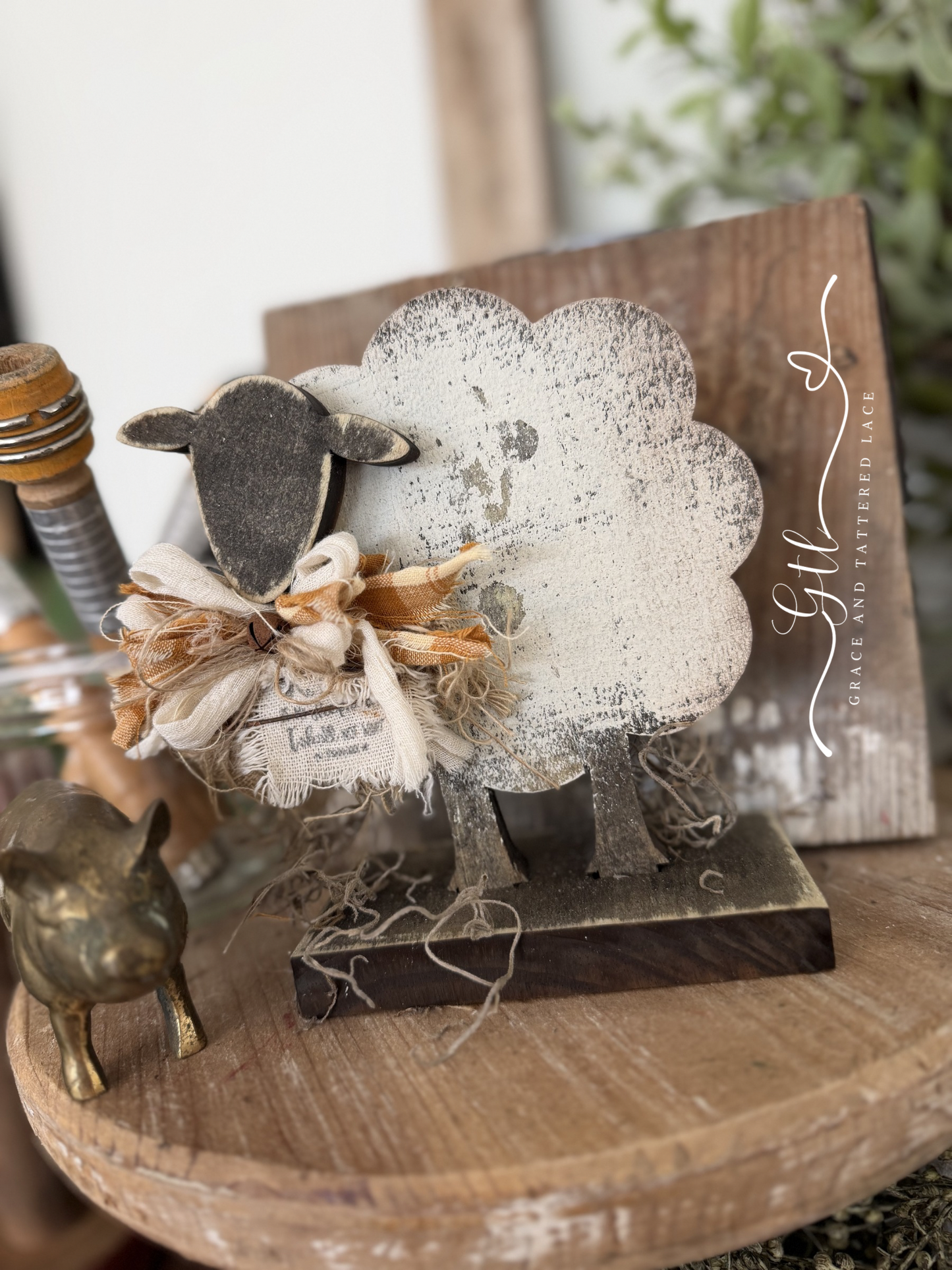 Wonky Scrapwood Rustic Sheep #575