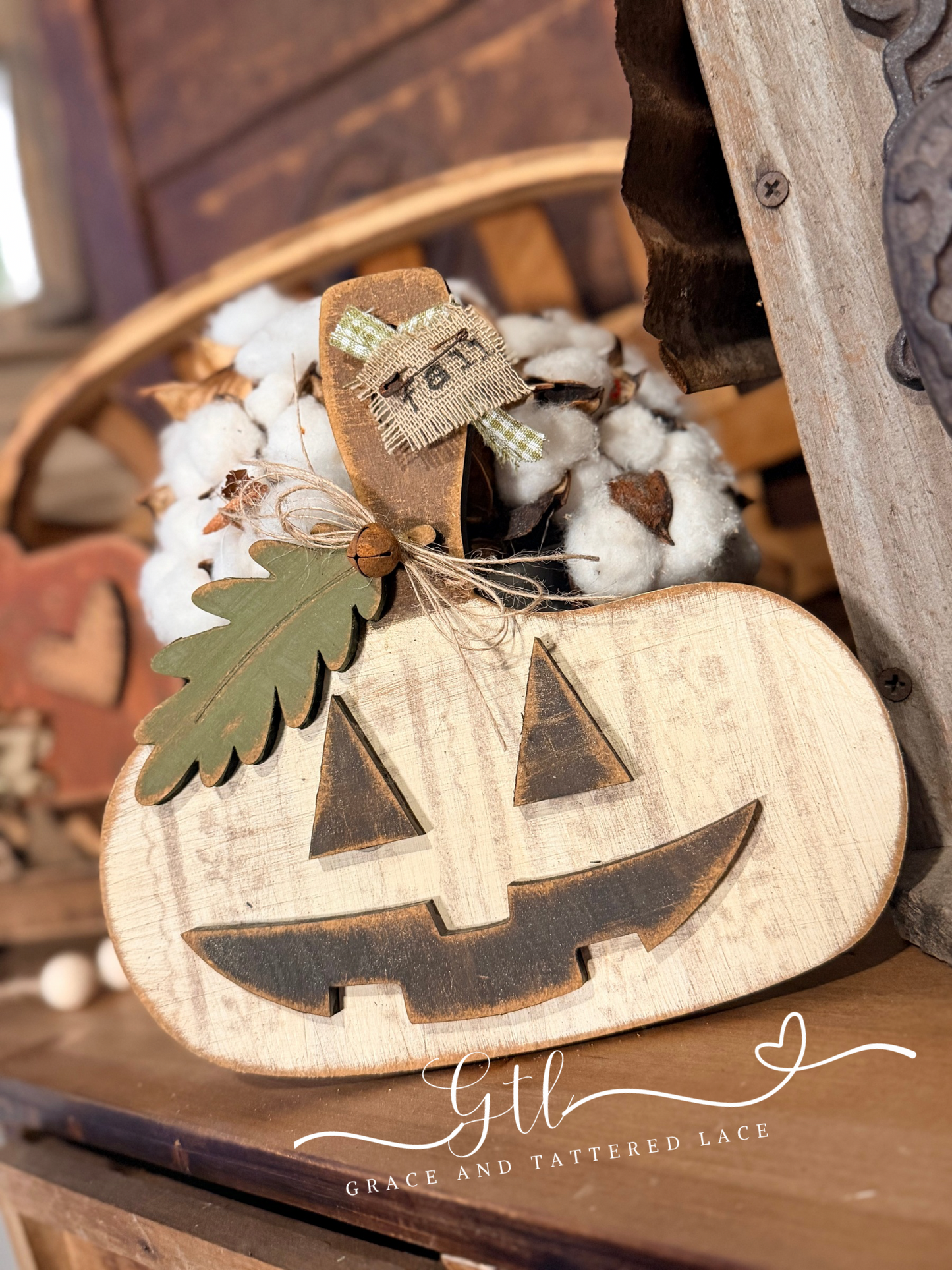 Rustic Wonky Harvest Pumpkin Shelf Sitter DIY Craft Kit