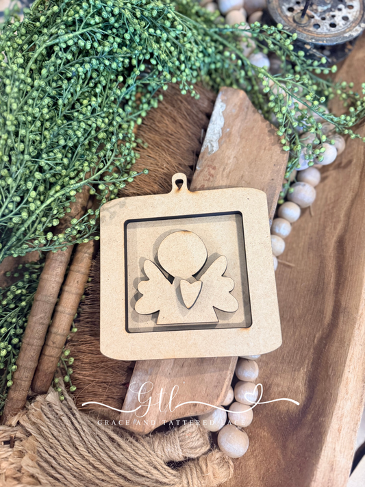 Whimsical Angel Frame Ornament 715
