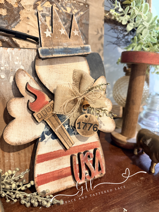 Wonky Rustic Liberty Angel with Torch #584