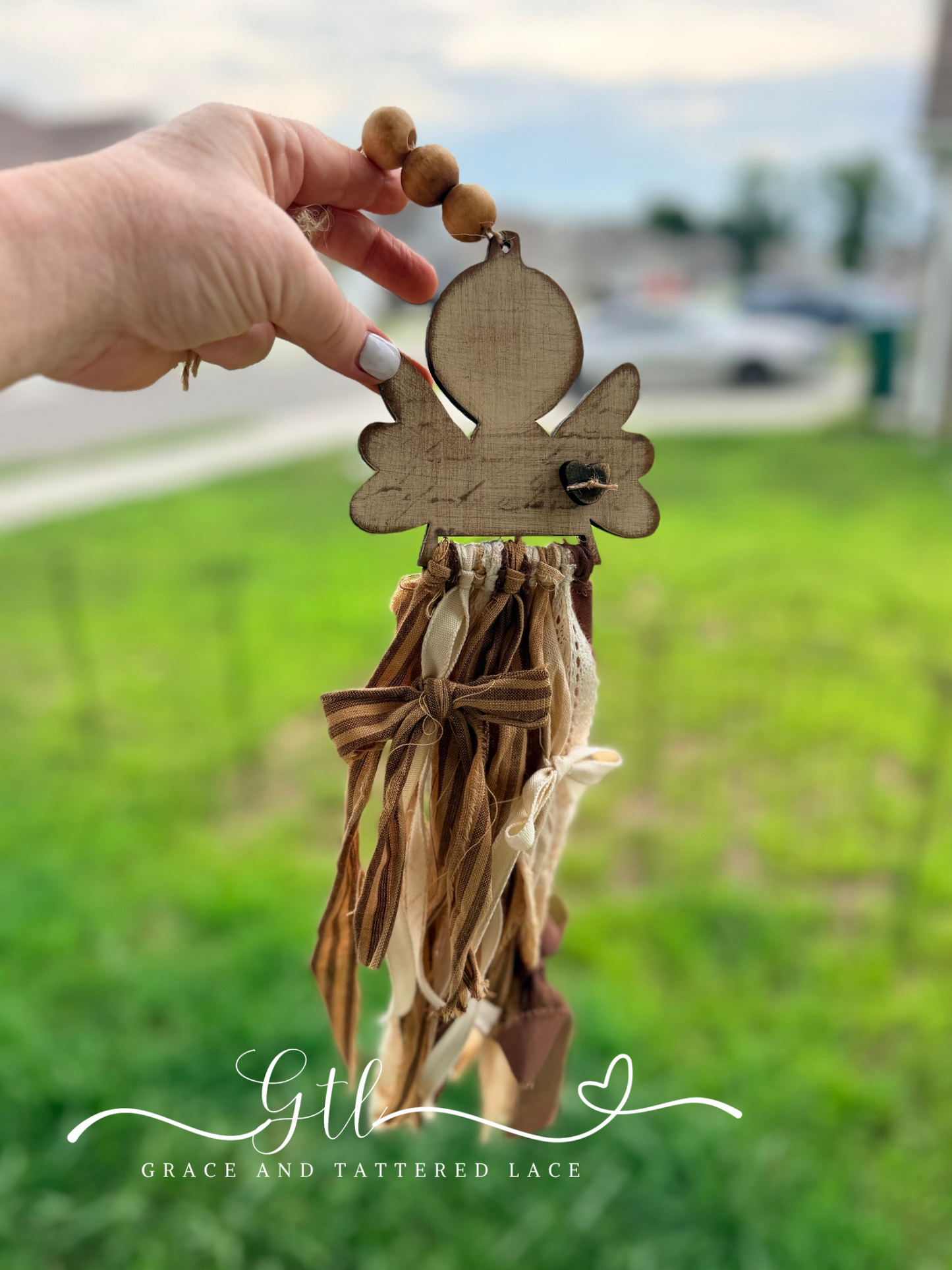 Tattered Tassel Angel Ornament 698