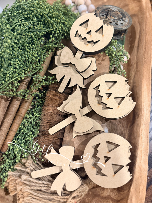 Wonky Pumpkin Lollipop Trio DIY Kit 732