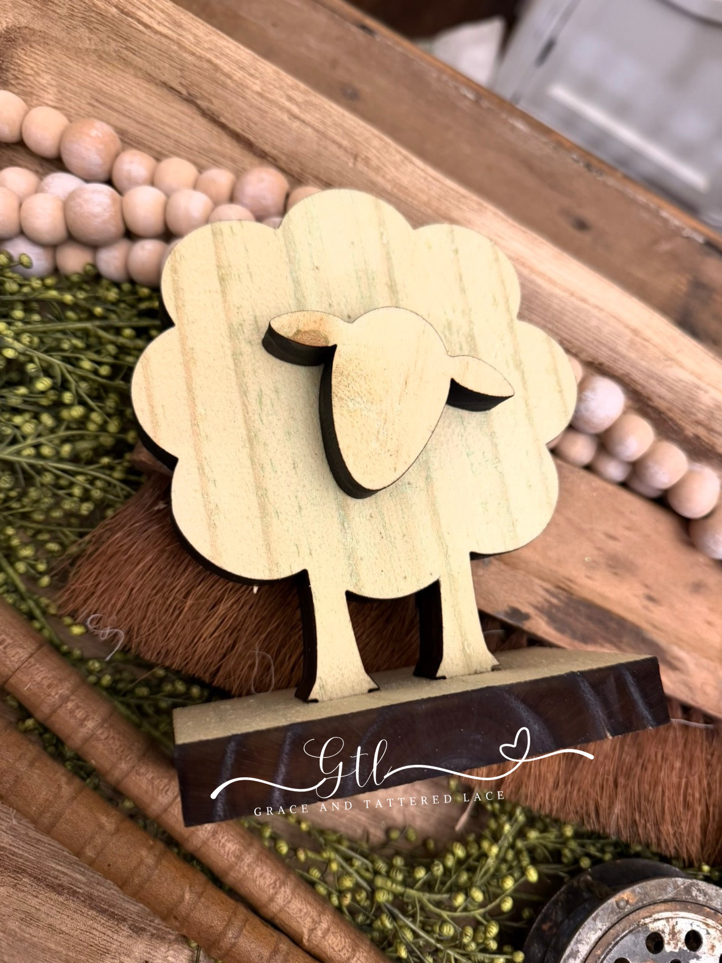 Wonky Scrapwood Rustic Sheep #575