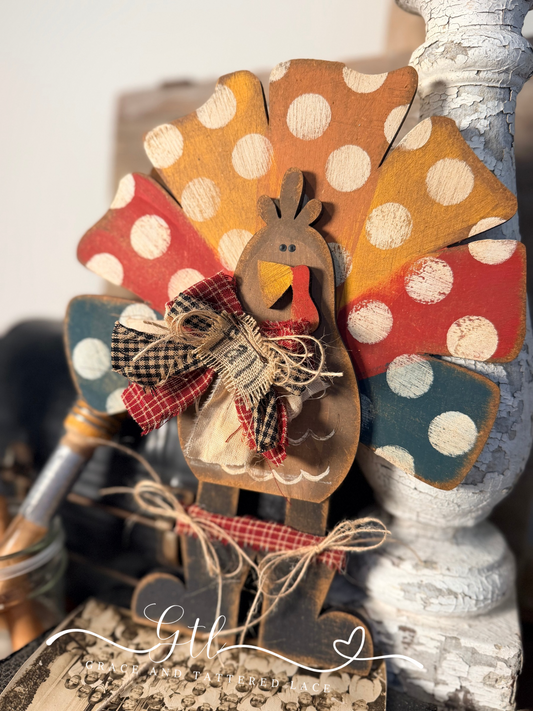 Wonky Whimsical Turkey with Boots 659