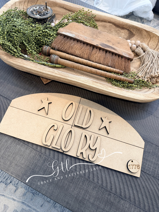 Rustic Old Glory Vintage Sign DIY Kit #597