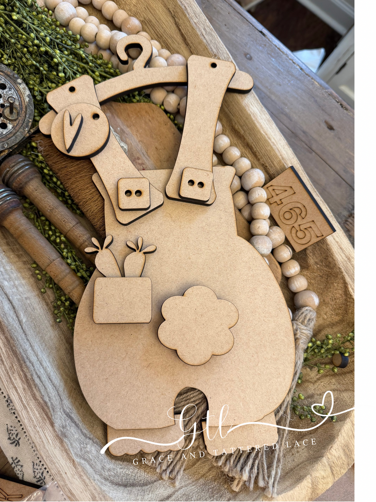 Bunny Bum Patch Overalls DIY Kit #465