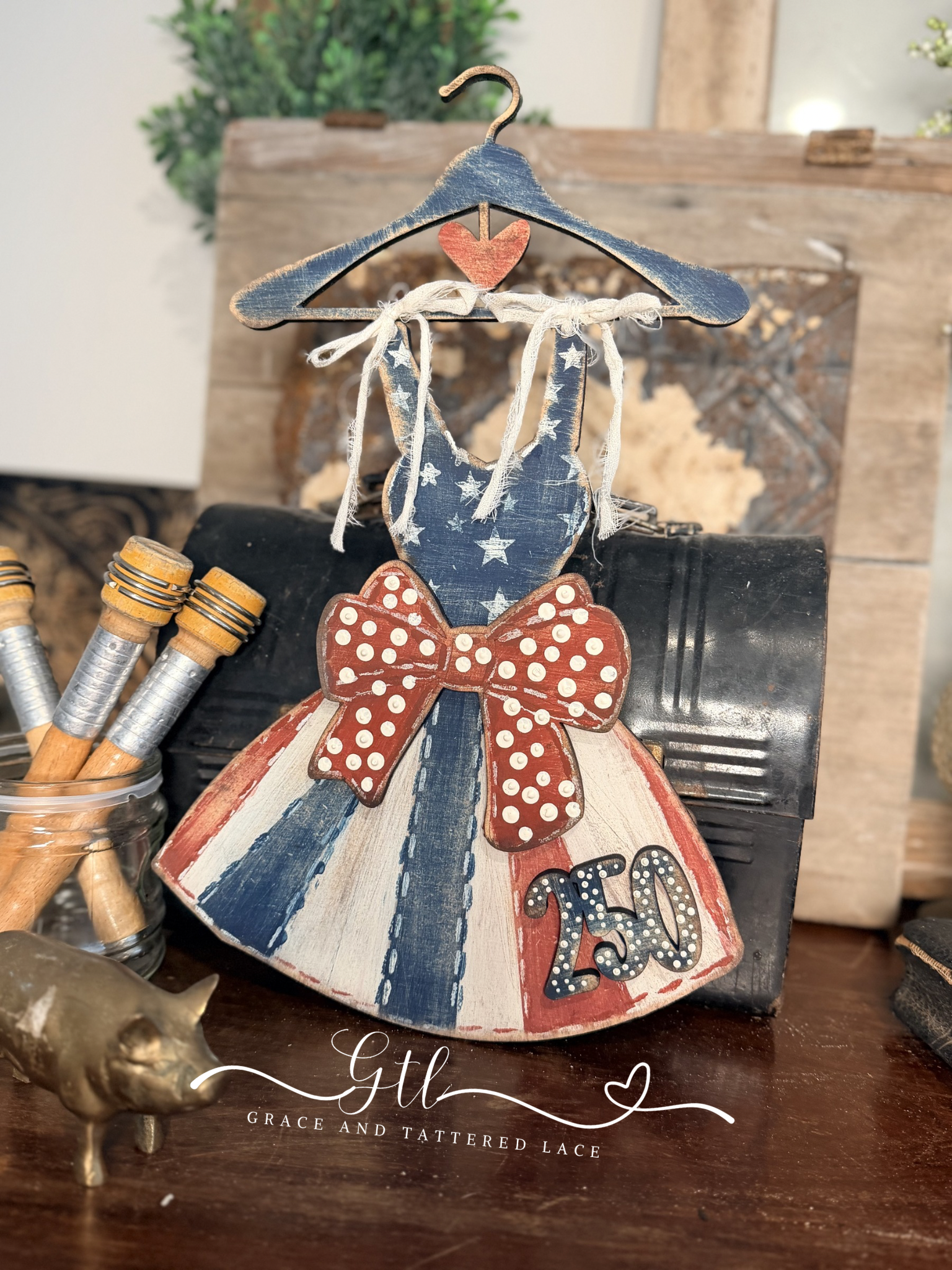 Wonky Rustic USA Dress with Hanger 605