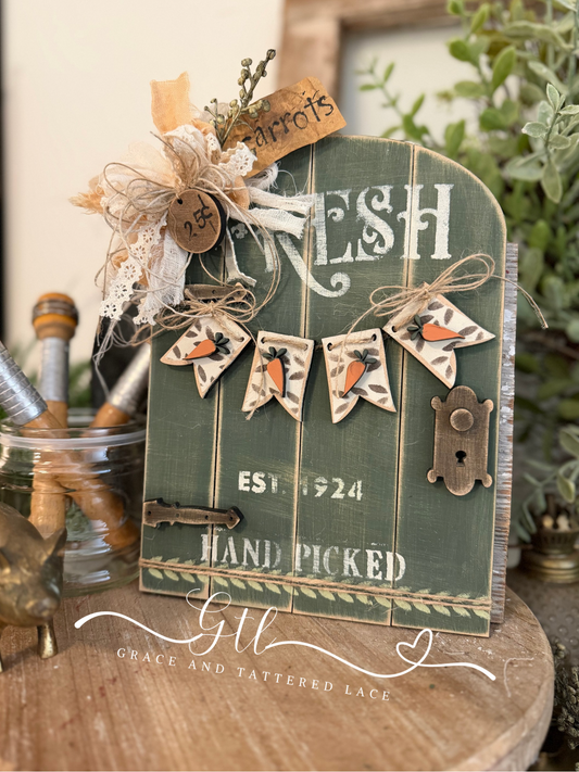 Vintage Jumbled Door/Gate with hanging banner #84