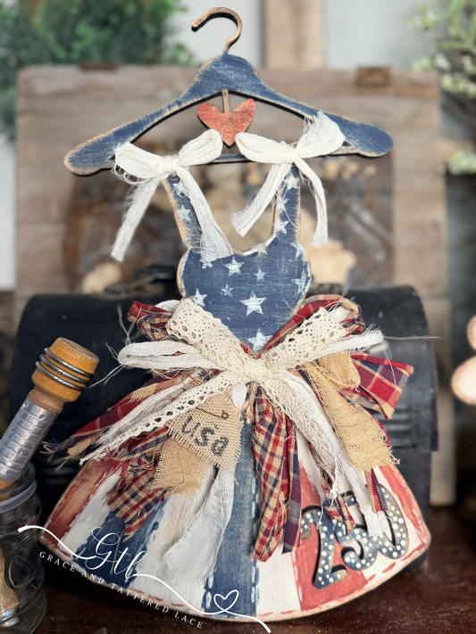 Wonky Rustic USA Dress with Hanger 605