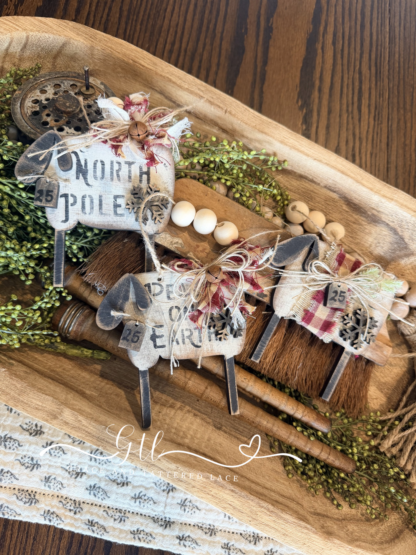 Long Legged Sheep Ornament Set #578