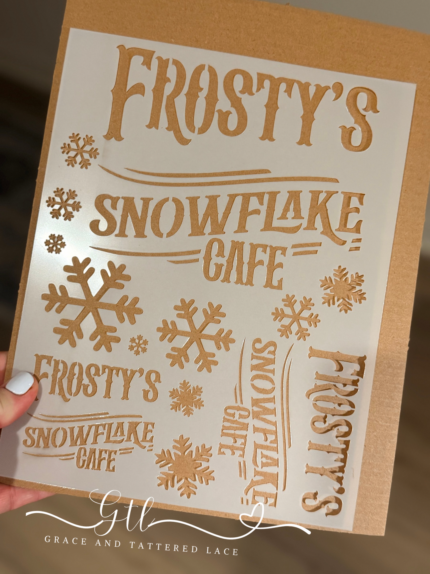 Frosty’s Snowflake Cafe Christmas Stencil #742
