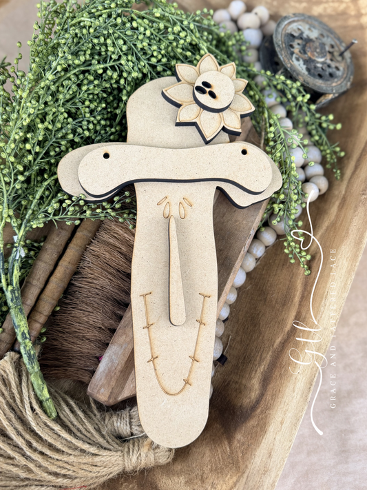 Wonky Whimsical Tall and Skinny Scarecrow Hanger 665