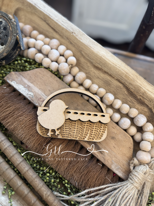 Chick with Wicker Basket #518