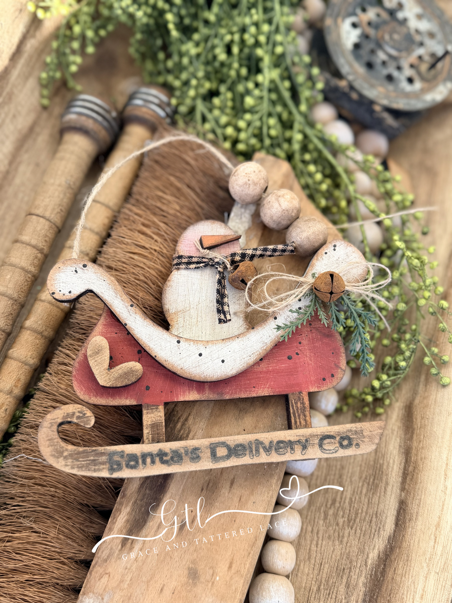 Rustic Vintage Sleigh Ornaments 607