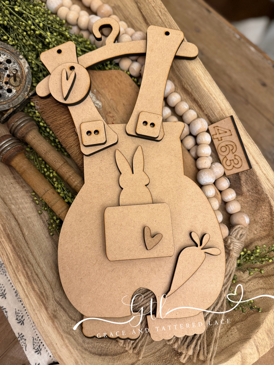 Bunny Carrot Patch Overalls DIY Kit #463