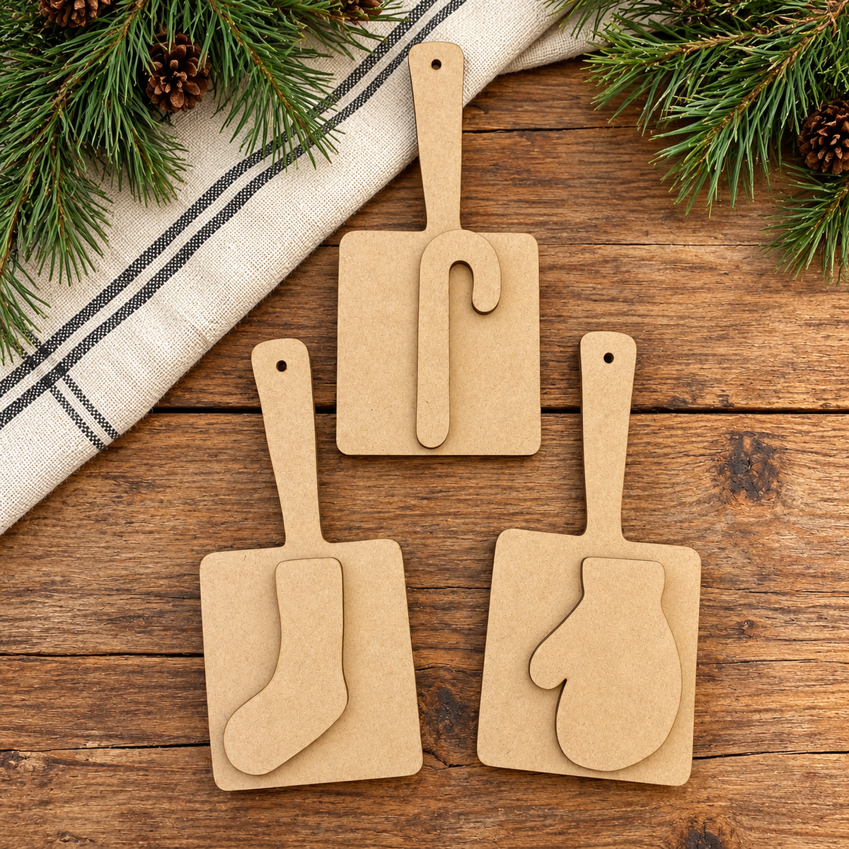 Unfinished wood Rustic Bread Board Ornament Kit 1 #205 DIY kit