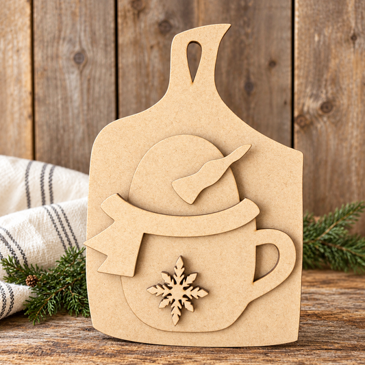 Unfinished wood Snowman in a Mug # 211 DIY kit