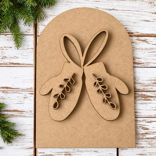 Unfinished wood pieces for Mittens #252-Double layer Oval Interchangeable Frame-INSERT ONLY; professional product photo