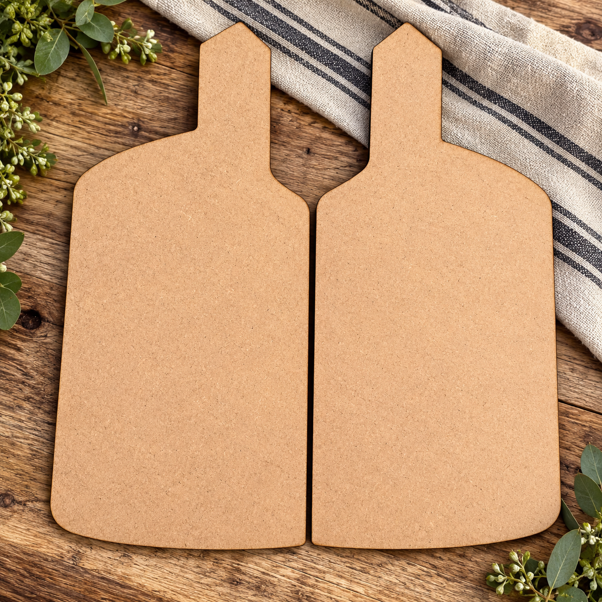 Plain unfinished MDF pieces for Wonky Primitive Bread Board DIY wood kit #397