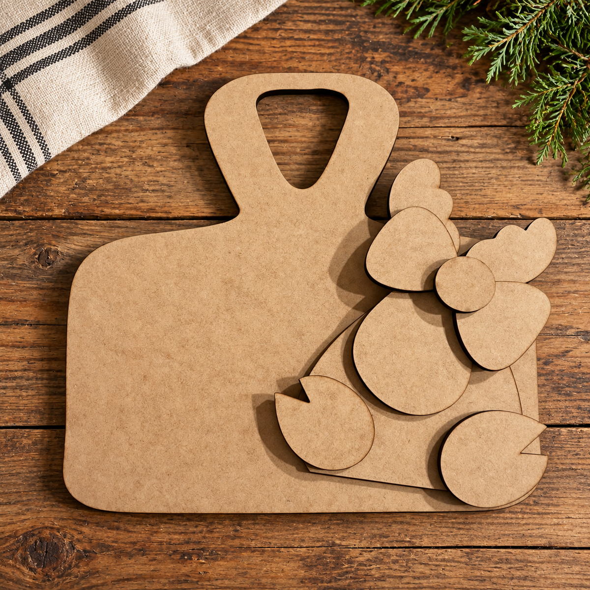 Unfinished wood Moose Bread Board DIY kit