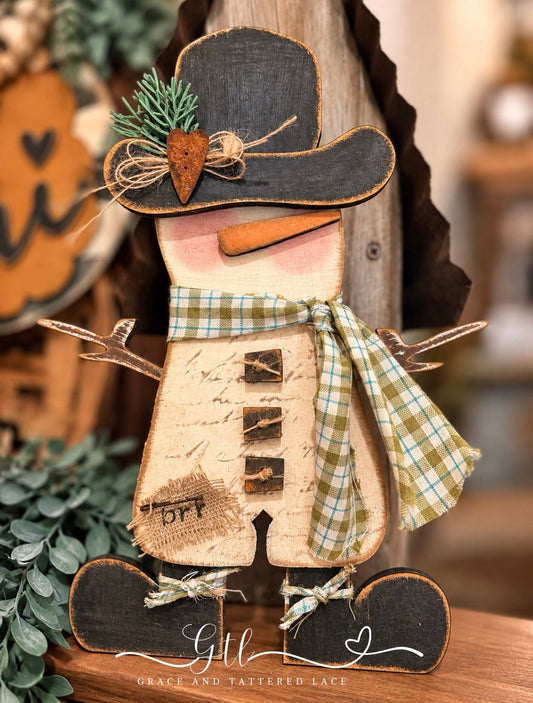 Finished painted Wonky Top Hat Snowman kit 771