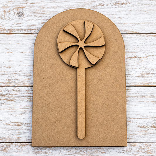 Unfinished MDF Peppermint Lollipop Double Layer Oval Frame insert kit