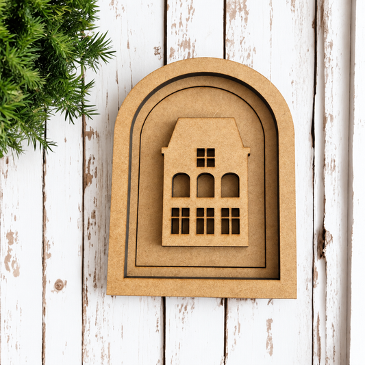 Unfinished wood pieces for SMALL Salt House A-Double layer Oval Interchangeable Frame-INSERT ONLY; professional product photo
