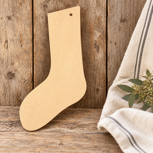 Unfinished wood Traditional "Sock" Style Stocking DIY kit